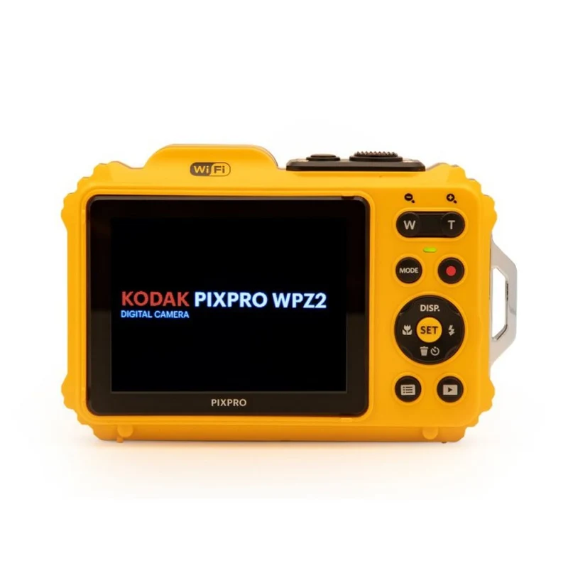 Kodak Étanche WPZ-2 Jaune Zoom 4x, WiFi + Batterie Supplémentaire + Carte Mémoire 16 Go