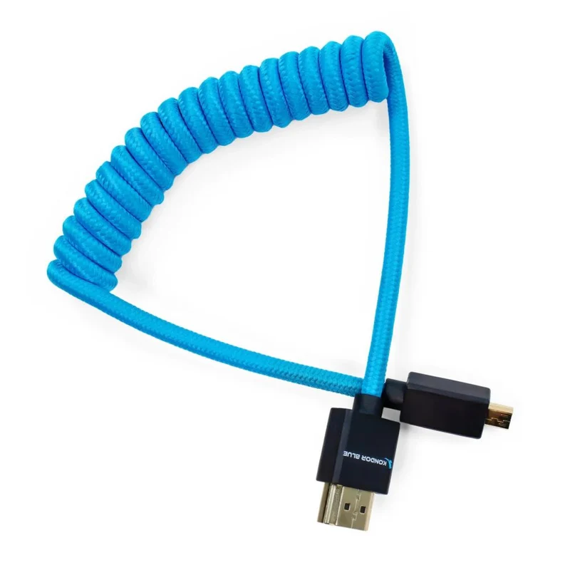 Kondor Blue Coiled Micro HDMI To Full HDMI (12-24")