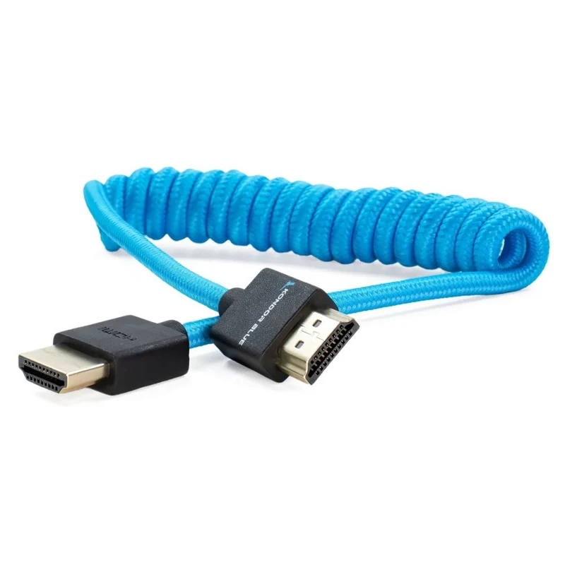 Kondor Blue Câble HDMI bleu spiralé (12-24")