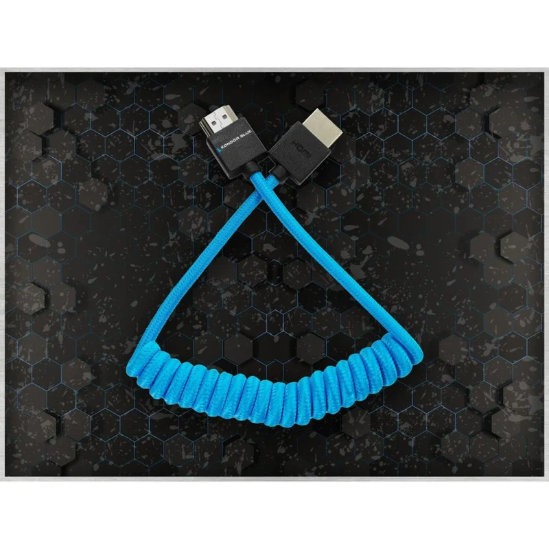 Kondor Blue Câble HDMI bleu spiralé (12-24")