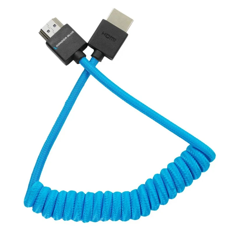Kondor Blue Câble HDMI bleu spiralé (12-24")