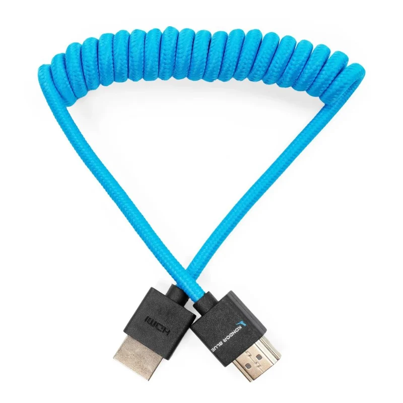 Kondor Blue Câble HDMI bleu spiralé (12-24")