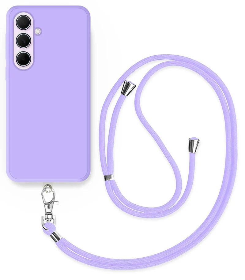 Cordon téléphone en nylon tressé 80cm réglable Violine