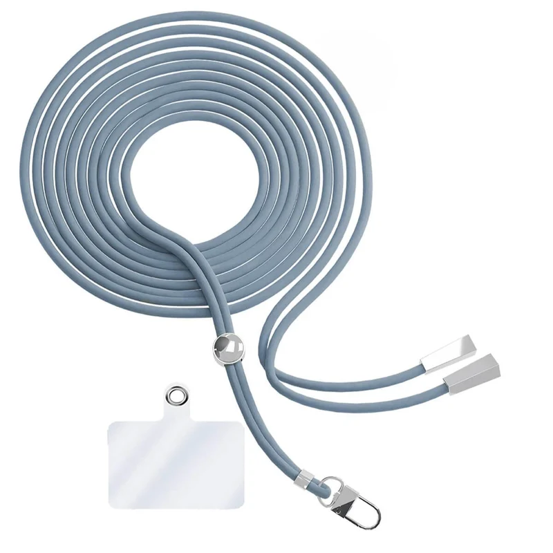 Cordon téléphone en nylon tressé 80cm réglable Gris