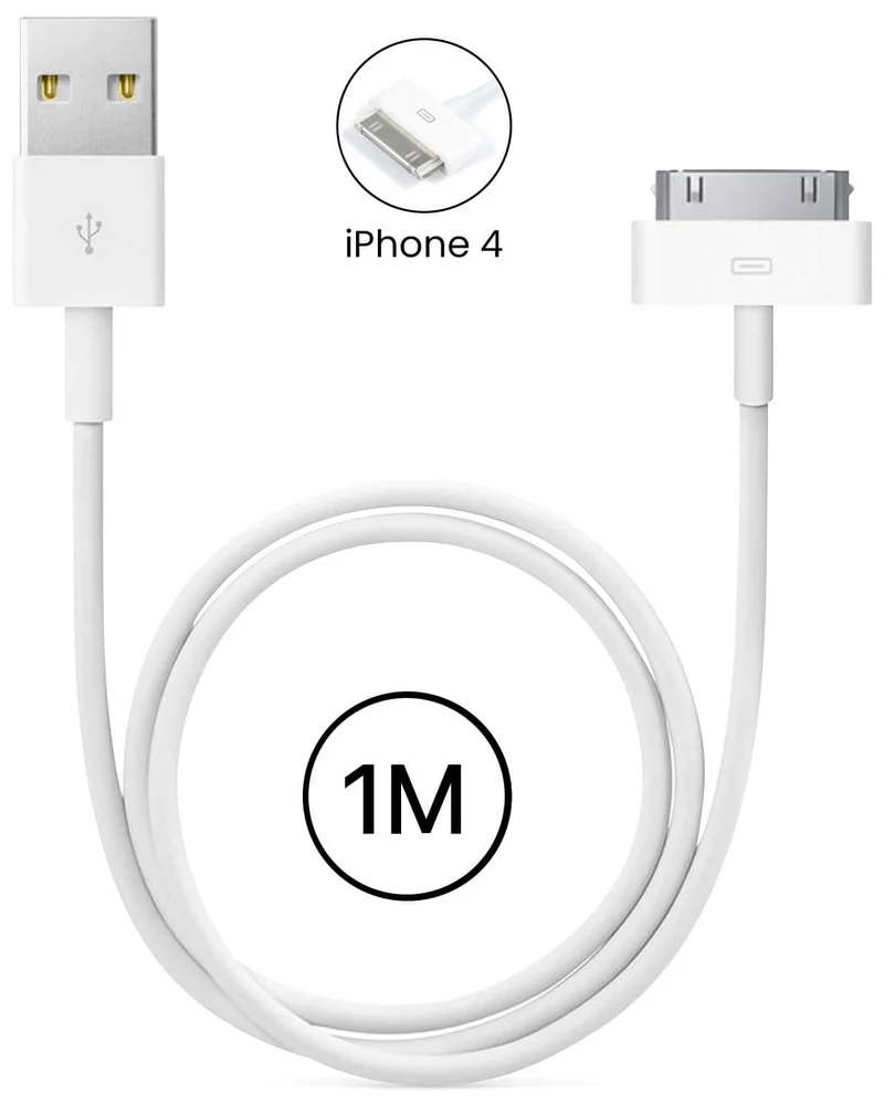 Câble USB pour iPhone 4 / 4S 1m 2A - Blanc