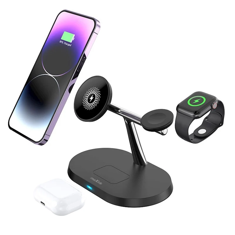Chargeur sans fil 3 en 1 Maxlife 15W - Noir