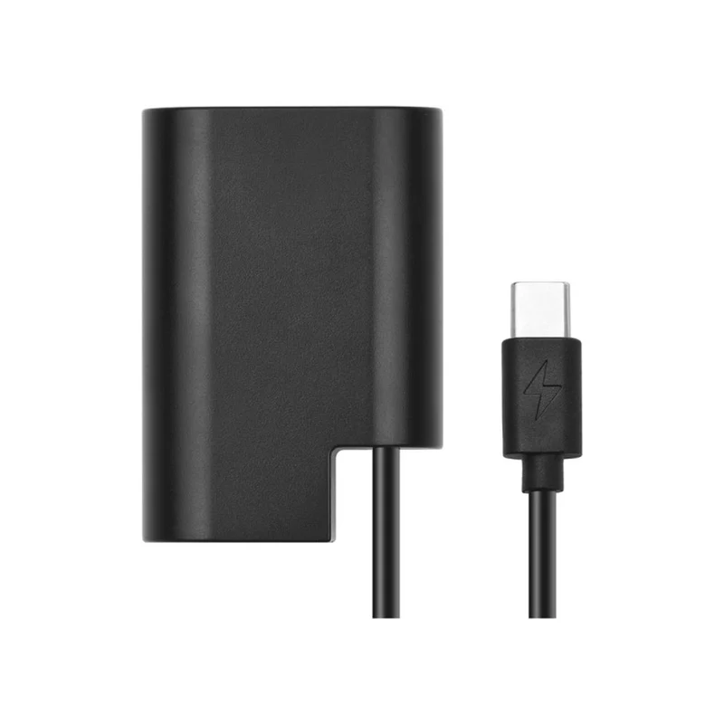 Caruba PD-DCC12 Panasonic DMW-BLF19 Batterie factice, câble spiralé USB Type C