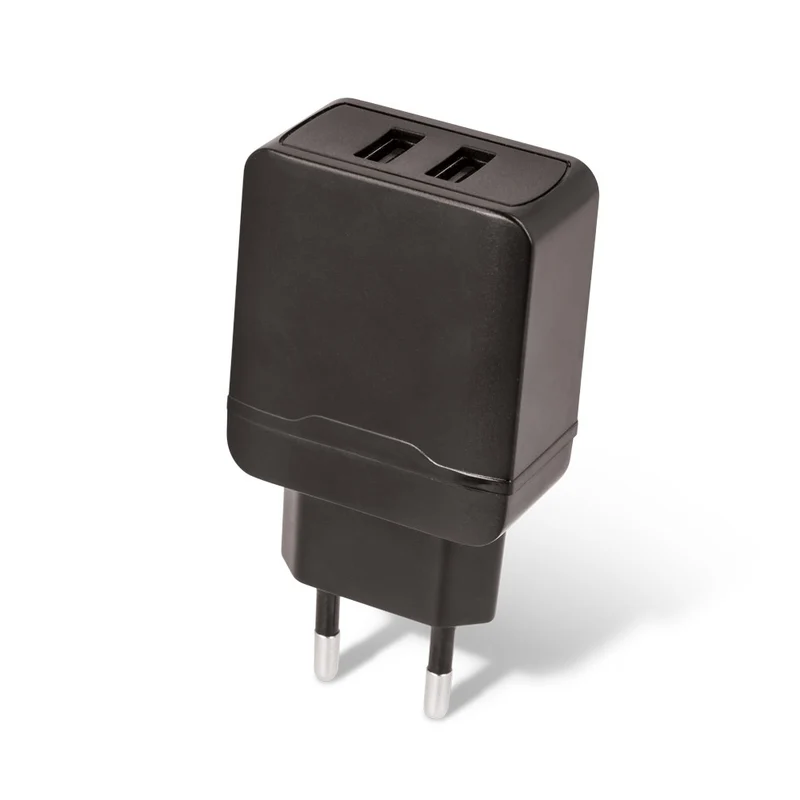 Chargeur secteur double USB 2.4A - Noir