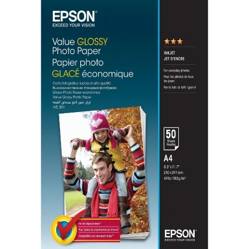 Epson S400036 A4 Papier Photo Glacé 183g (50 Feuilles)