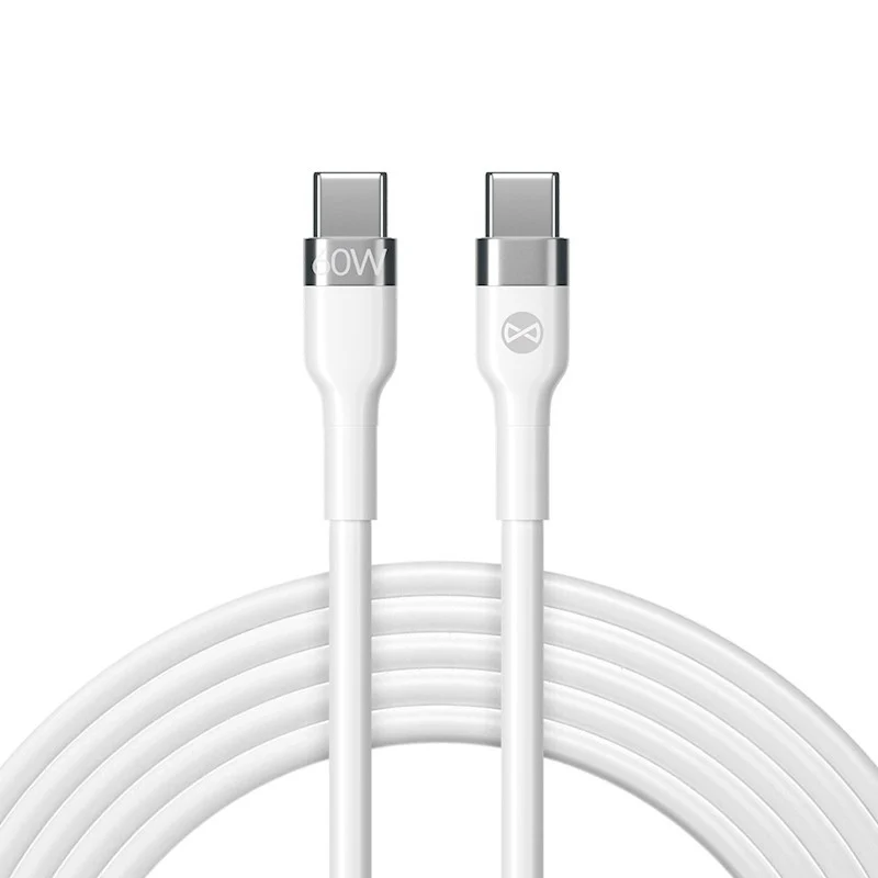 Câble Flexible USB-C vers USB-C 1m 60W - Blanc
