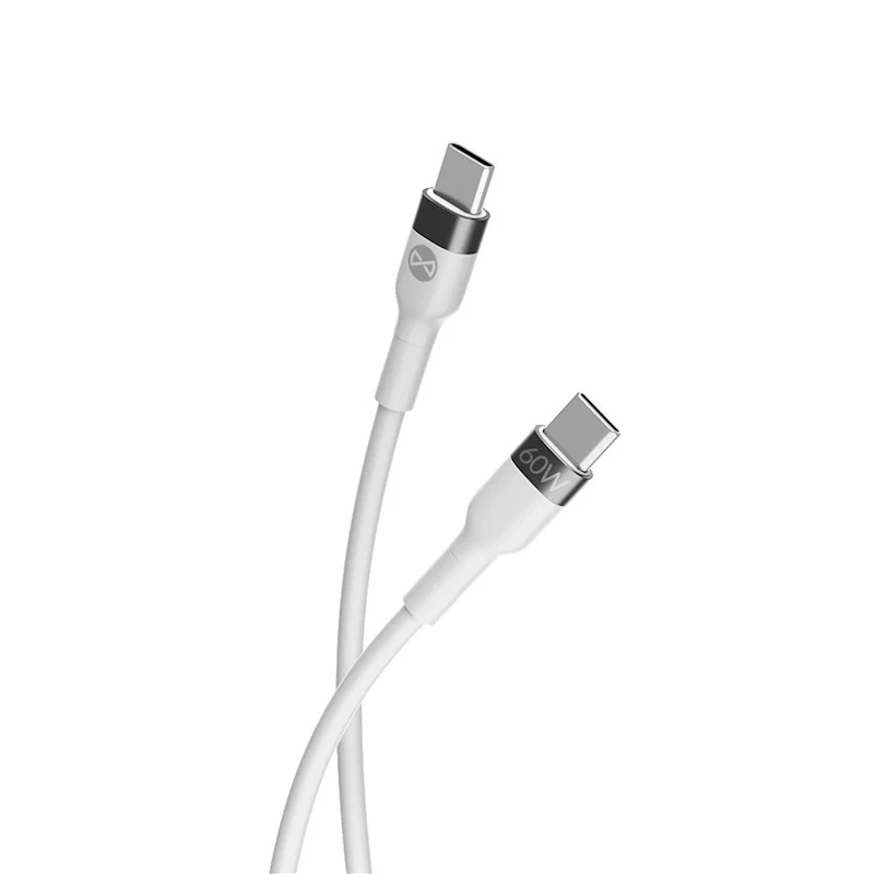 Câble Flexible USB-C vers USB-C 1m 60W - Blanc