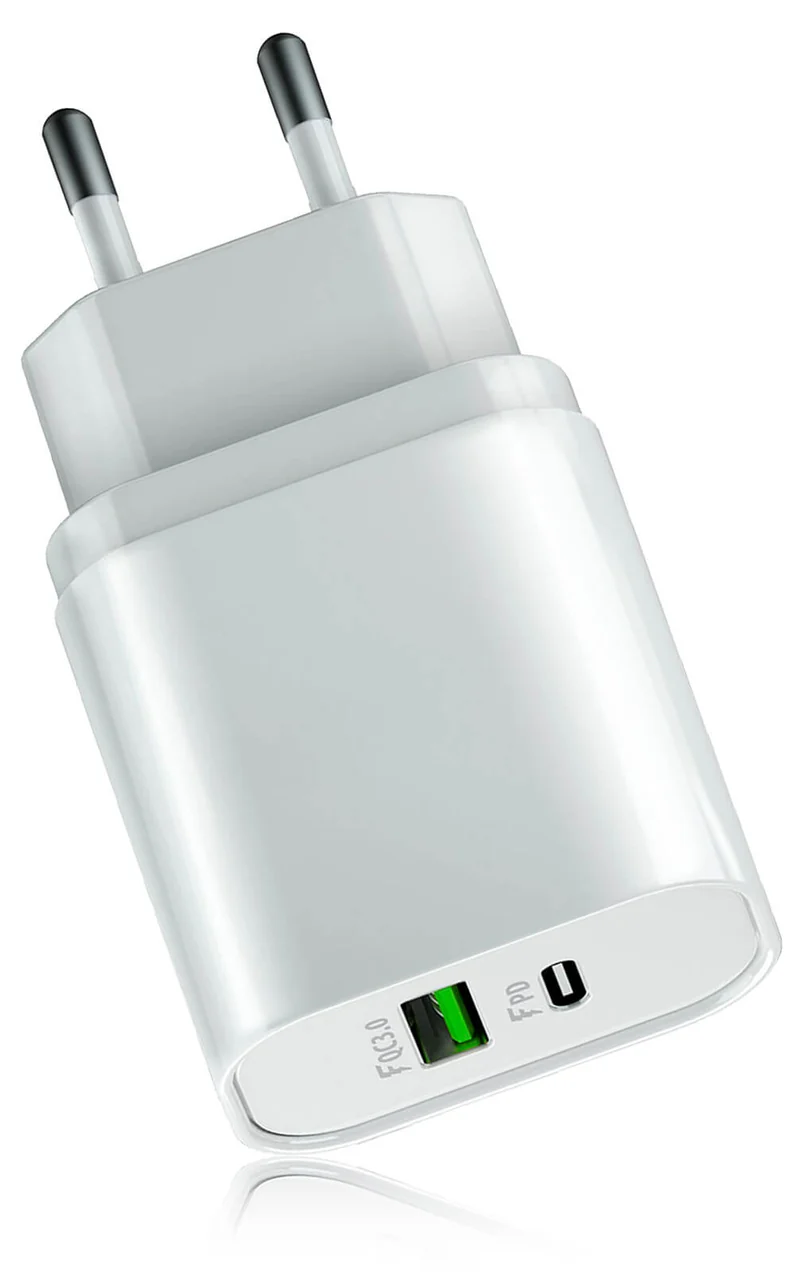 Chargeur secteur double rapide USB/USB-C 20w 5.4A