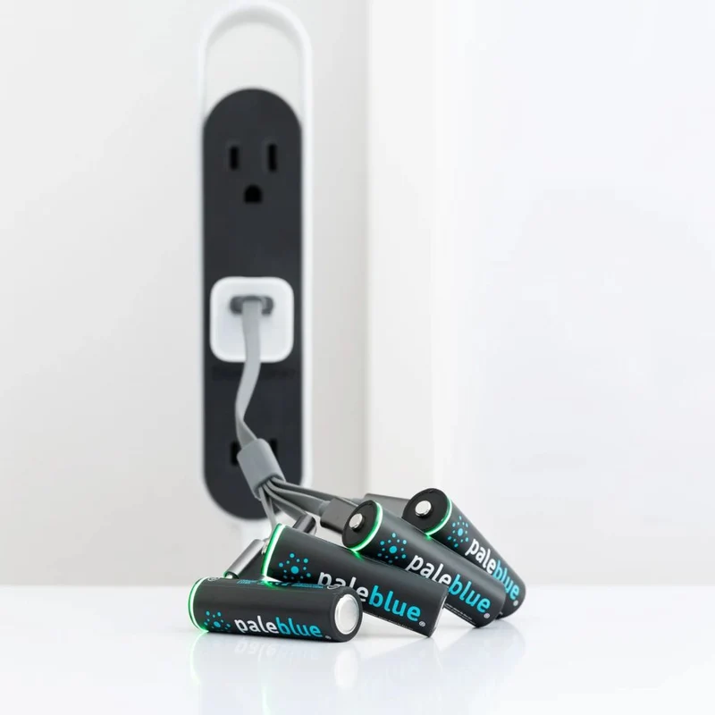 Pale Blue Batterie Rechargeable 4x AA au Lithium 1,5V avec USB-C