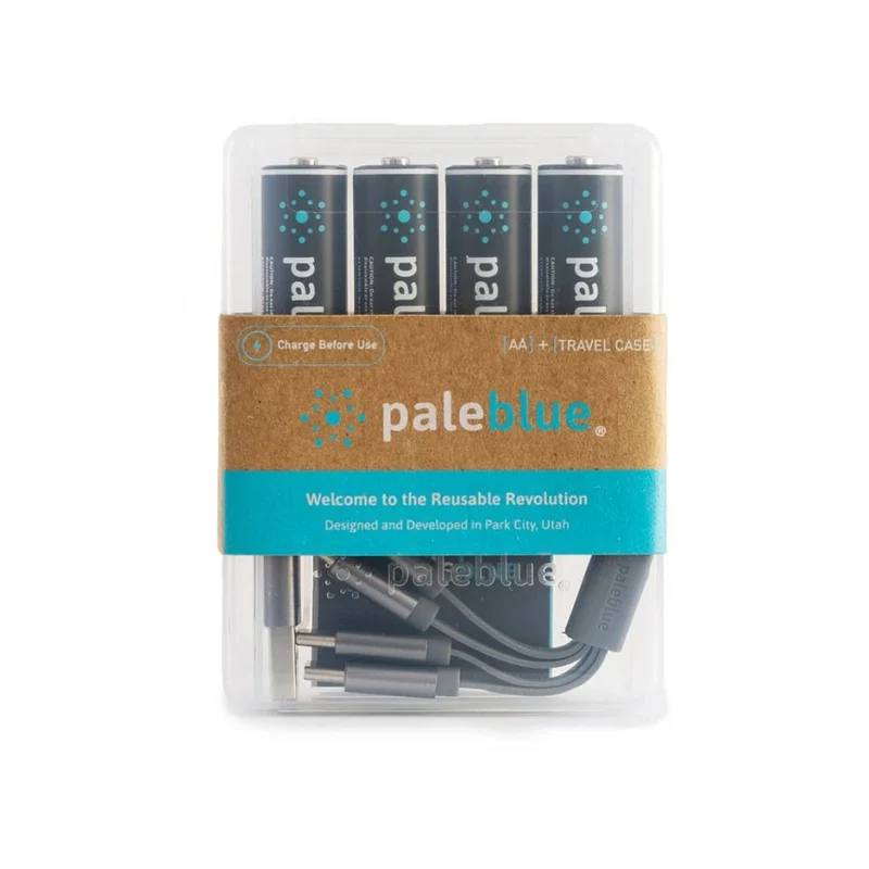 Pale Blue Batterie Rechargeable 4x AA au Lithium 1,5V avec USB-C