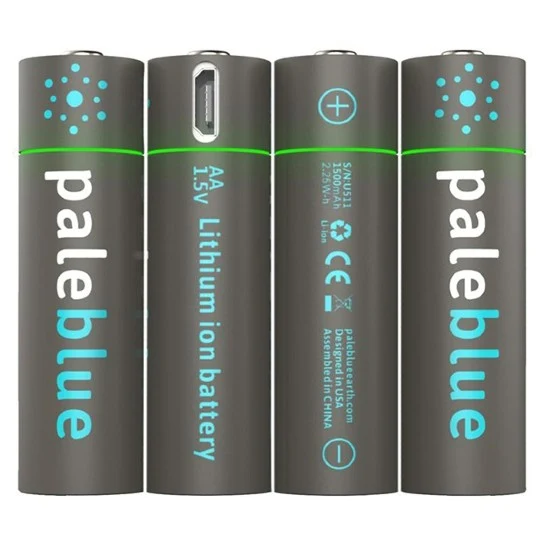 Pale Blue Batterie Rechargeable 4x AAA Lithium 1,5V avec USB-C