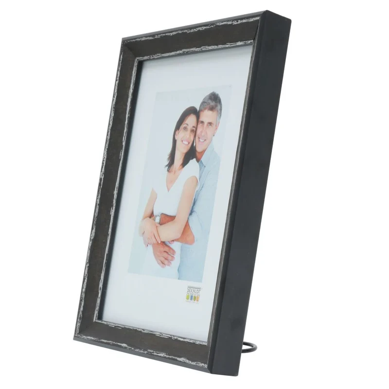 Deknudt Cadre photo noir avec passepoil argenté 13x18 S46DF2