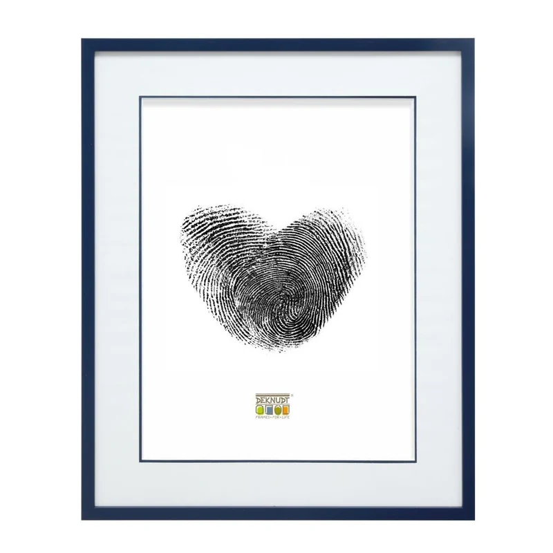 Deknudt Cadre photo bleu avec passe-partout 13x18 S43AM6