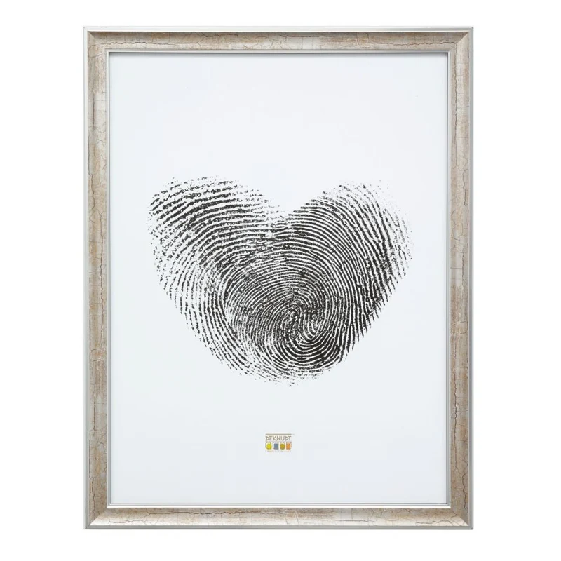 Deknudt Cadre photo en bois argenté avec finition craquelée marron foncé 15x15 S40JE9