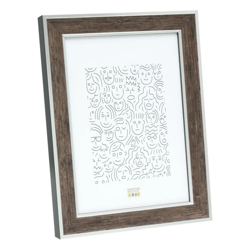 Deknudt Cadre photo en bois brun foncé avec passepoil argenté 15x20 S40JE3
