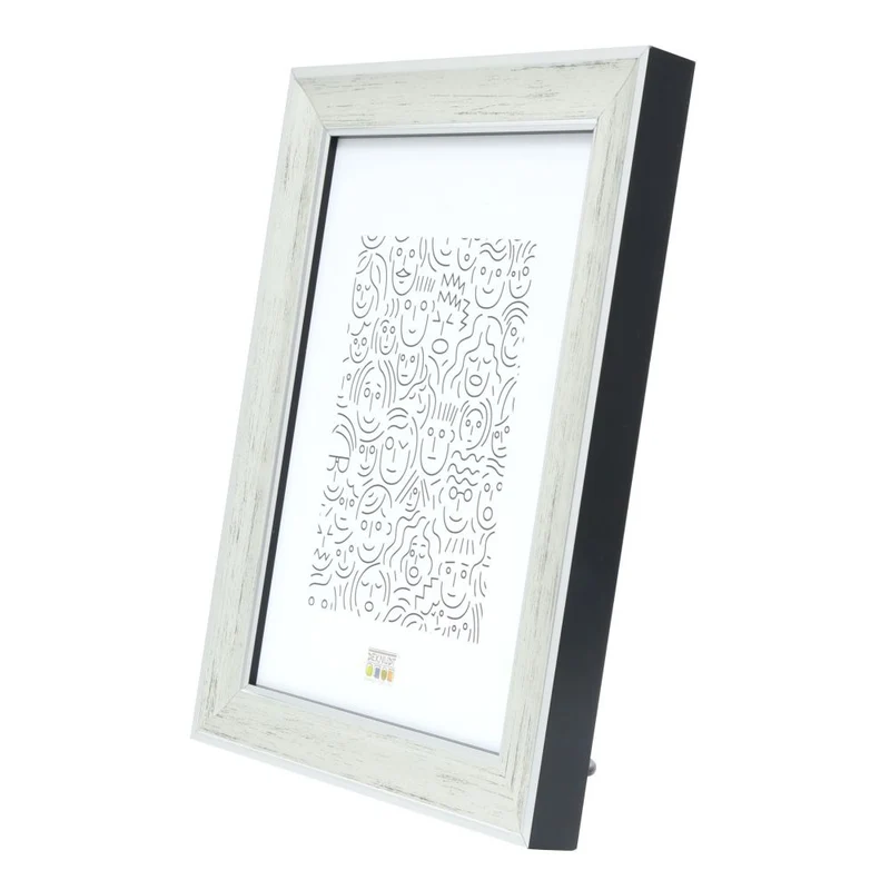 Deknudt Cadre photo en bois argenté avec nuances de gris foncé 18x24 S40JE2