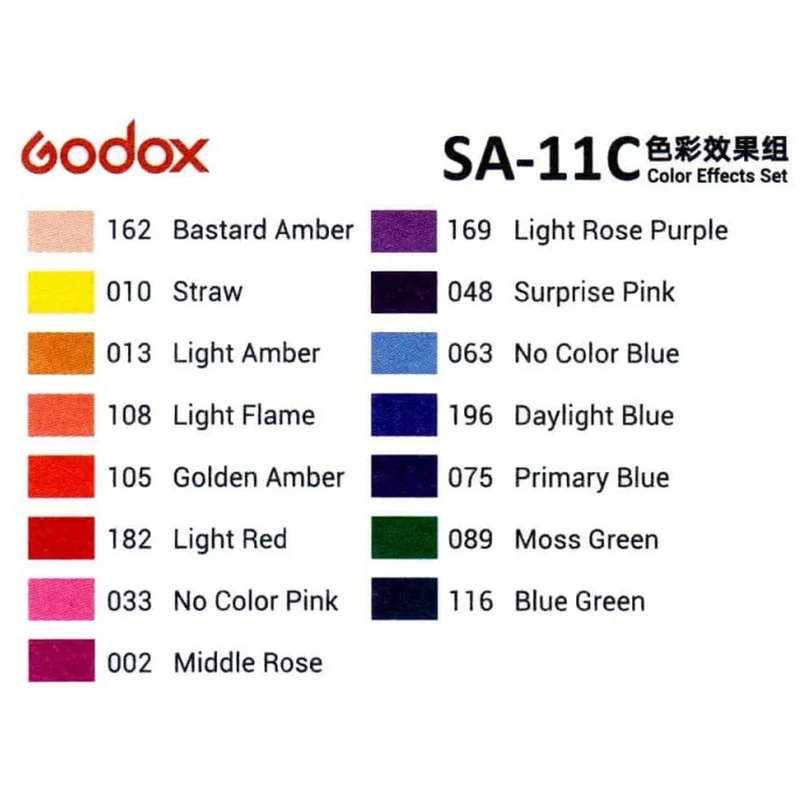 Godox Gels de couleur 15 pièces