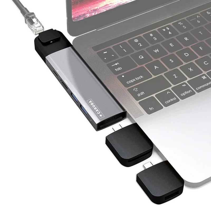 Caruba Multi-Functional 9-in-1 USB-C Hub Gris Sidéral