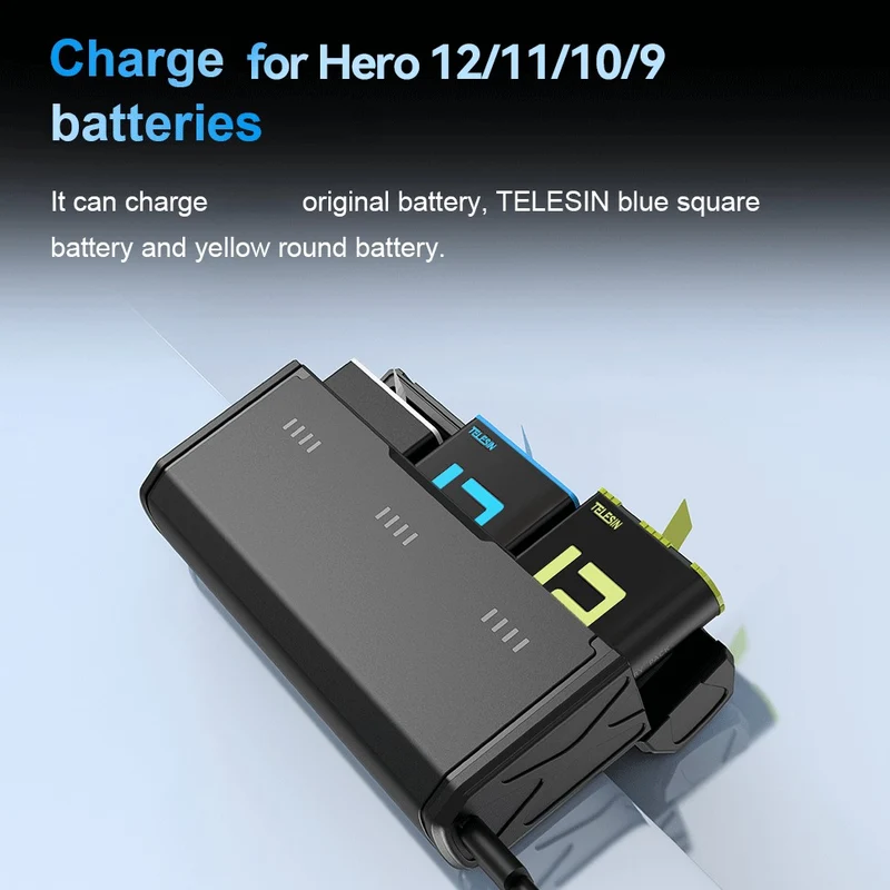 Telesin Boîte de charge comprenant 2 piles Stamina