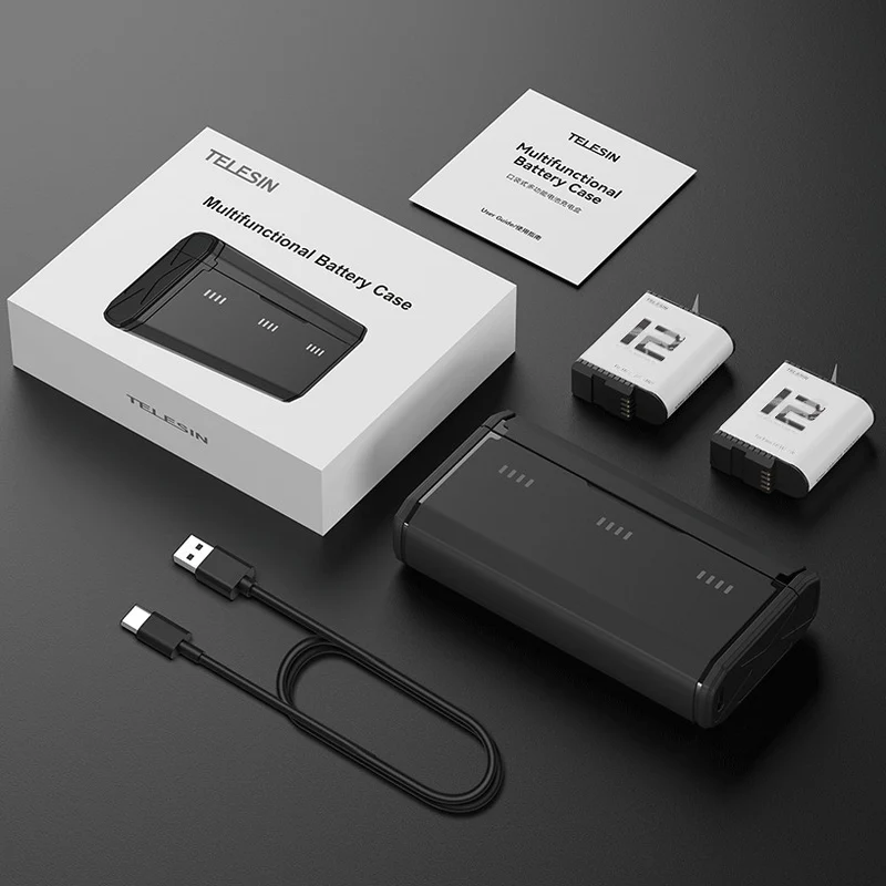 Telesin Boîte de charge comprenant 2 piles Stamina