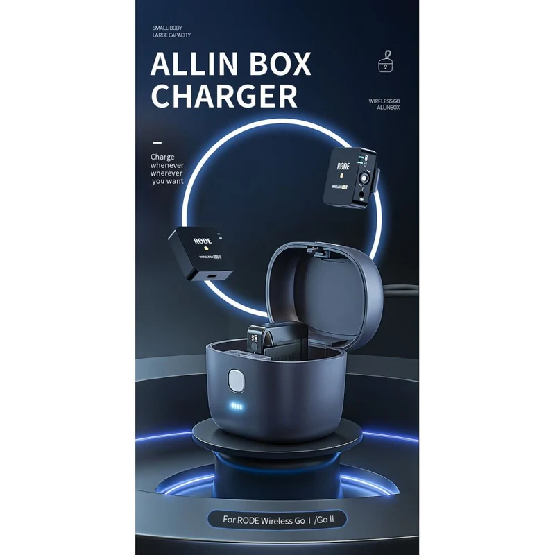 Telesin Boîtier de Charge pour RØDE sans Fil GO & GOII, Batterie 4000 mAh
