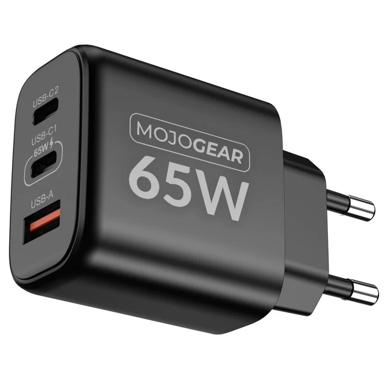 MOJOGEAR Chargeur USB 65W 2x USB-C / 1x port USB
