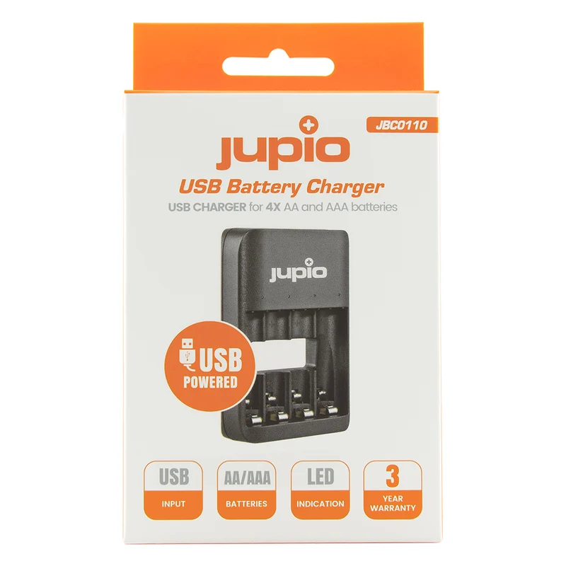 Jupio USB Chargeur de piles rapide LED