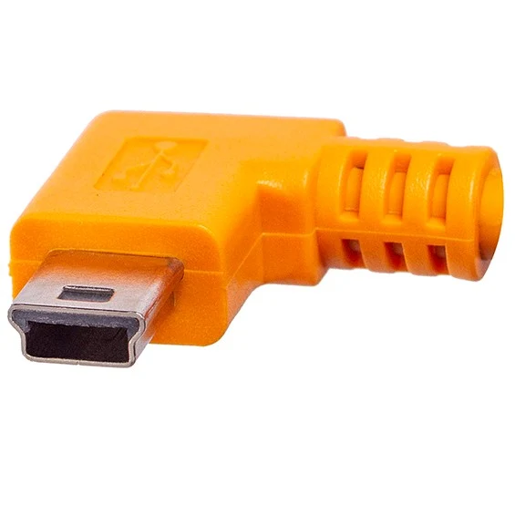 Tether Tools TetherPro USB 2.0 vers Mini-B 5-pin Adaptateur à angle droit "Pigtail", 20 "(50 cm), High-Visibilty Orange
