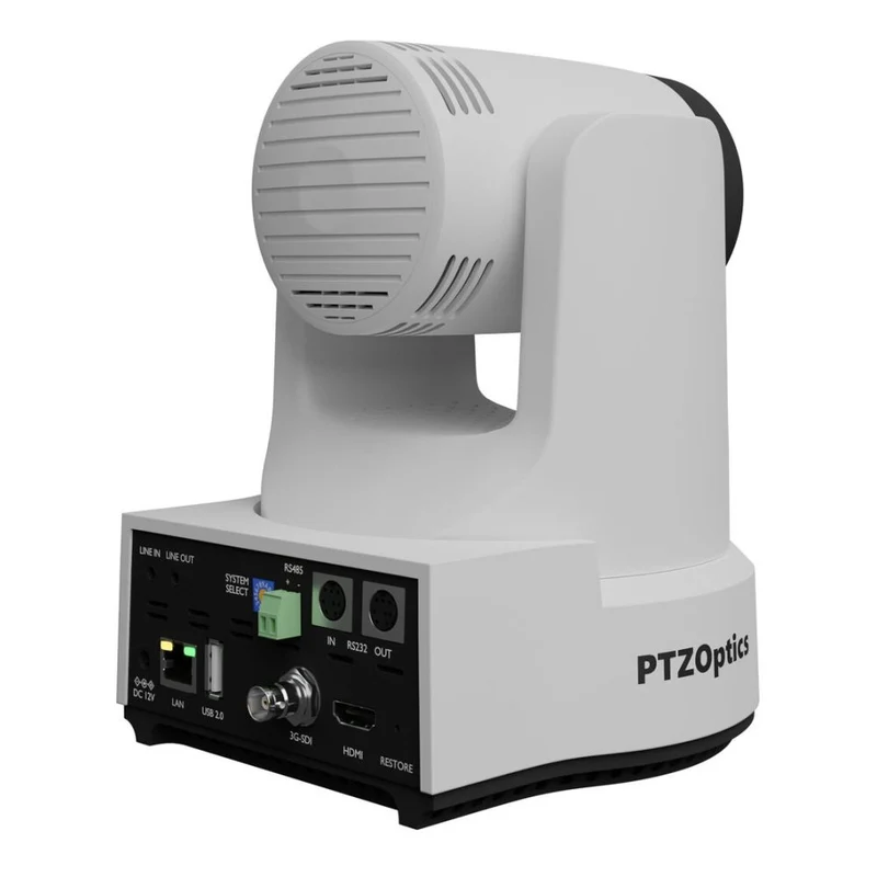 PTZOptics Link 4K, zoom optique 20x, blanc
