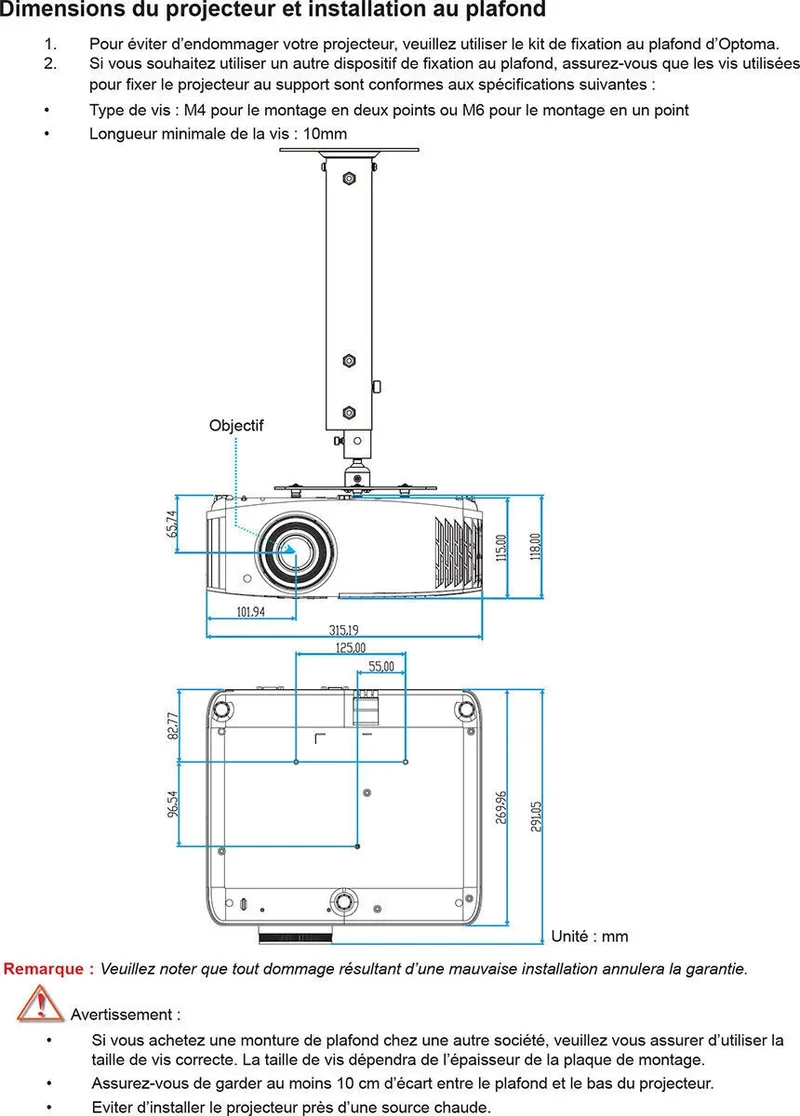 Optoma UHD38 Blanc