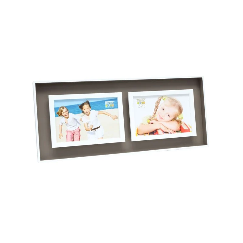 Deknudt Cadre photo en taupe avec vue en profondeur pour 2 photos 10x15 S68DK9 P2