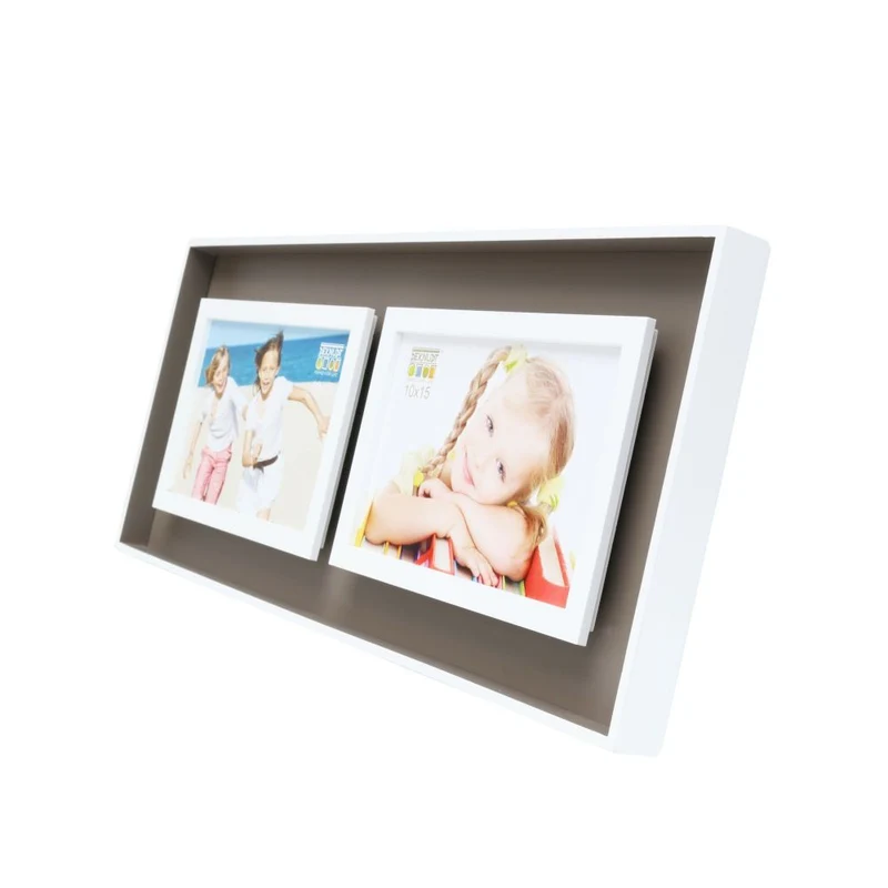 Deknudt Cadre photo en taupe avec vue en profondeur pour 2 photos 10x15 S68DK9 P2