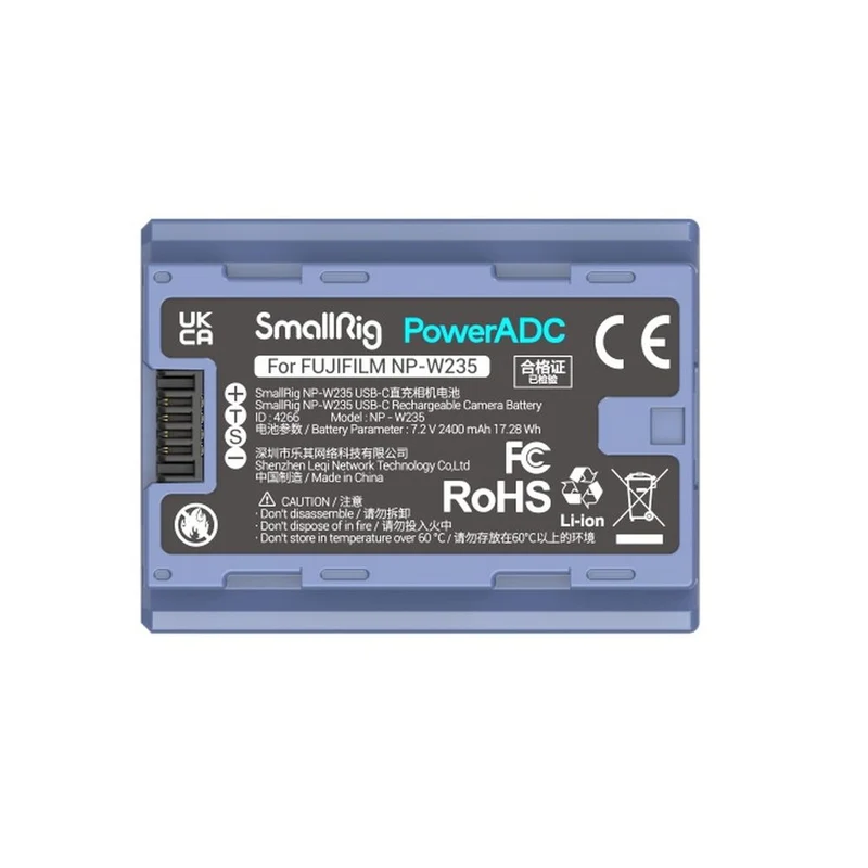 SmallRig NP-W235 USB-C 4266 Batterie pour Appareil Photo Rechargeable