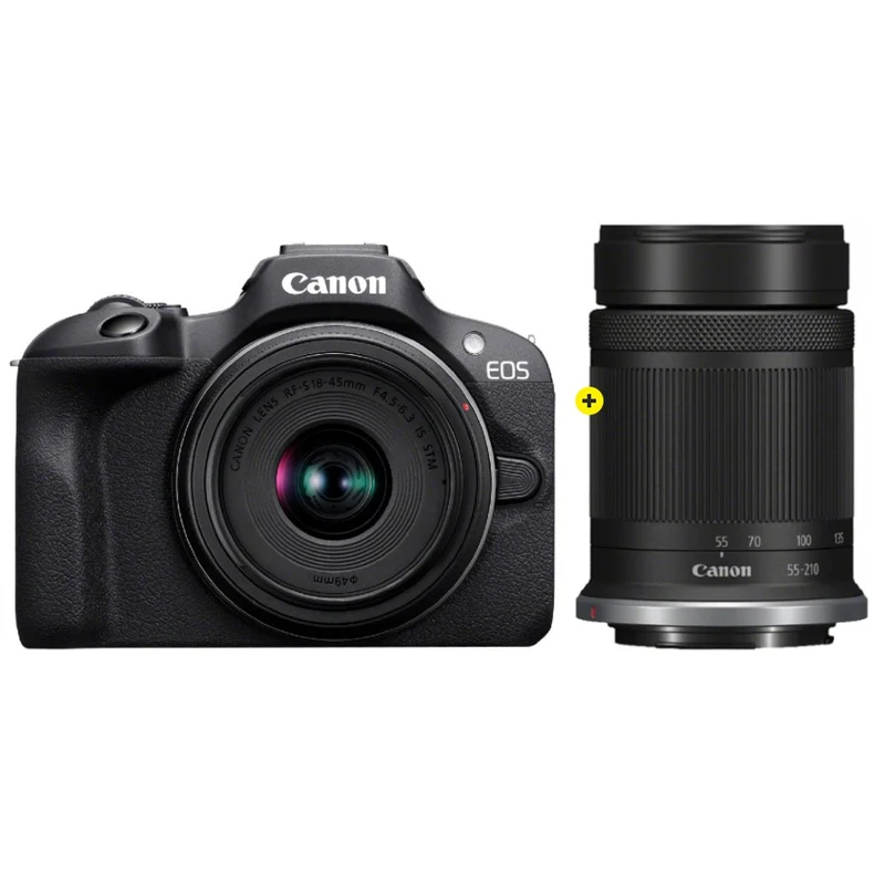 Canon EOS R100 NOIR + RF-S 18-45 IS STM + RF-S 55-210mm f/5-7.1 IS STM