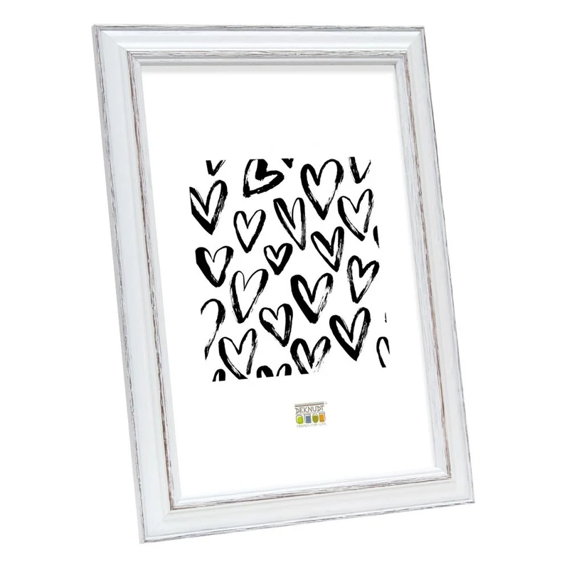 Deknudt Cadre photo blanc avec accent marron 24x30 S221H3