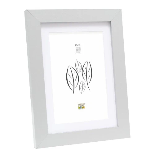 Deknudt Cadre photo couleur argent avec passe-partout blanc 20x25