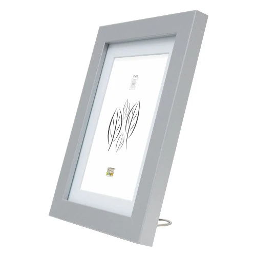 Deknudt Cadre photo couleur argent avec passe-partout blanc 20x25