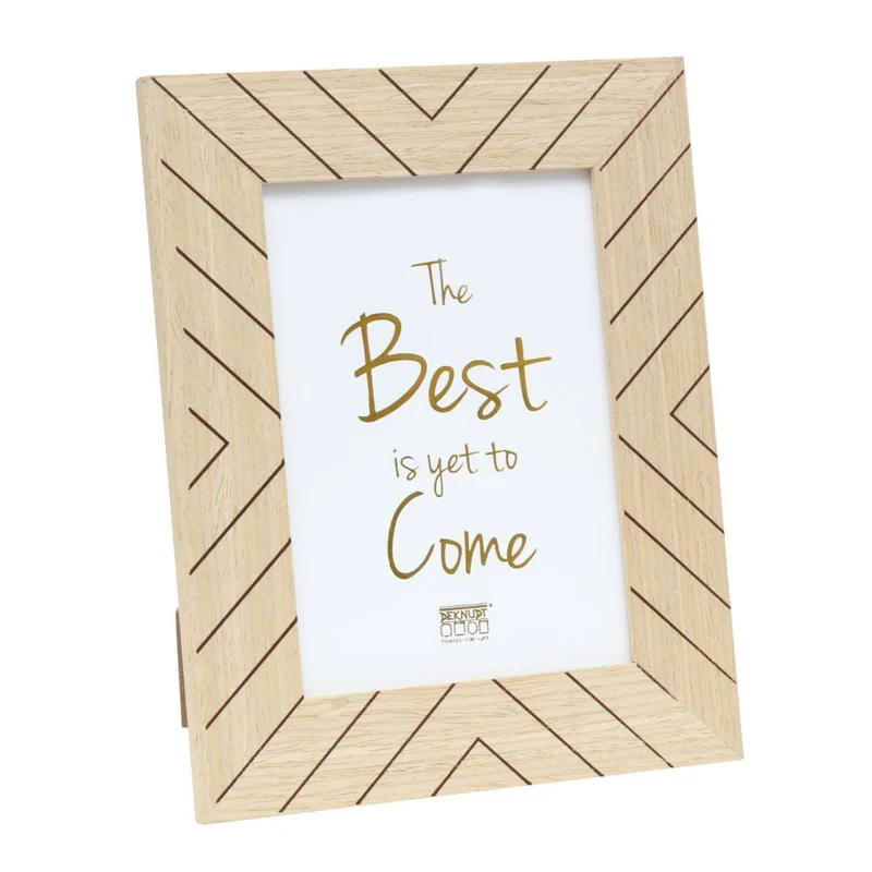 Deknudt Cadre photo en bois uni avec motif graphique 10x15 S46ZH9