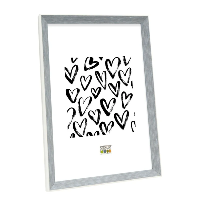 Deknudt Cadre photo gris-bleu avec bordure blanche 13x18 S46CH7