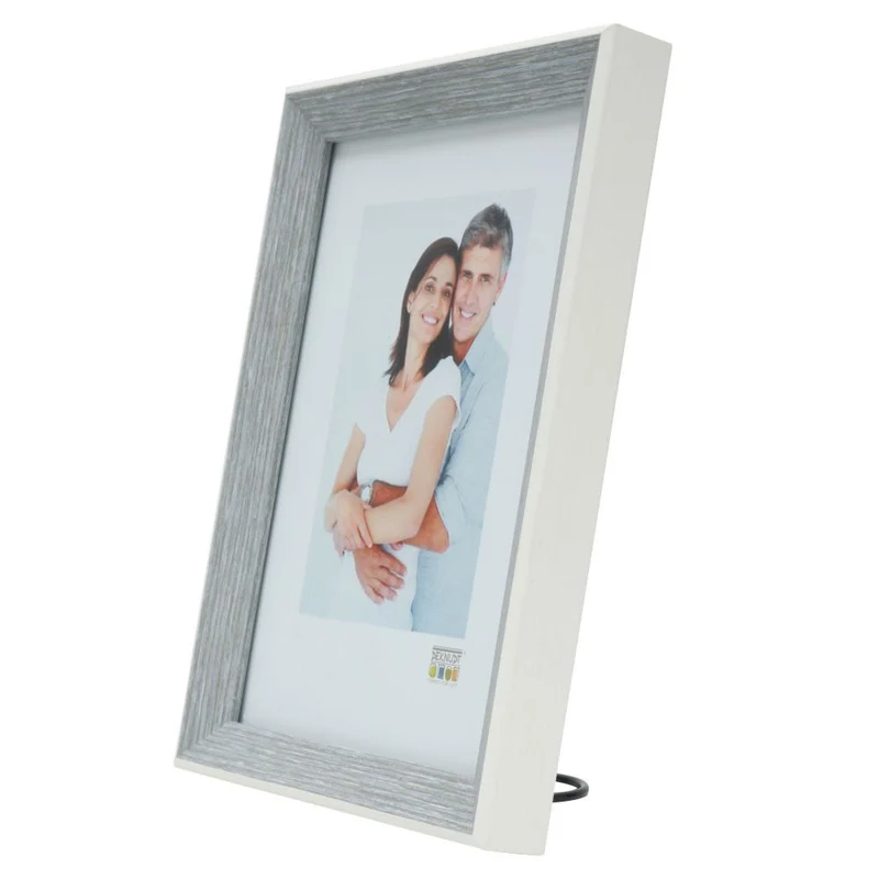 Deknudt Cadre photo gris-bleu avec bordure blanche 13x18 S46CH7