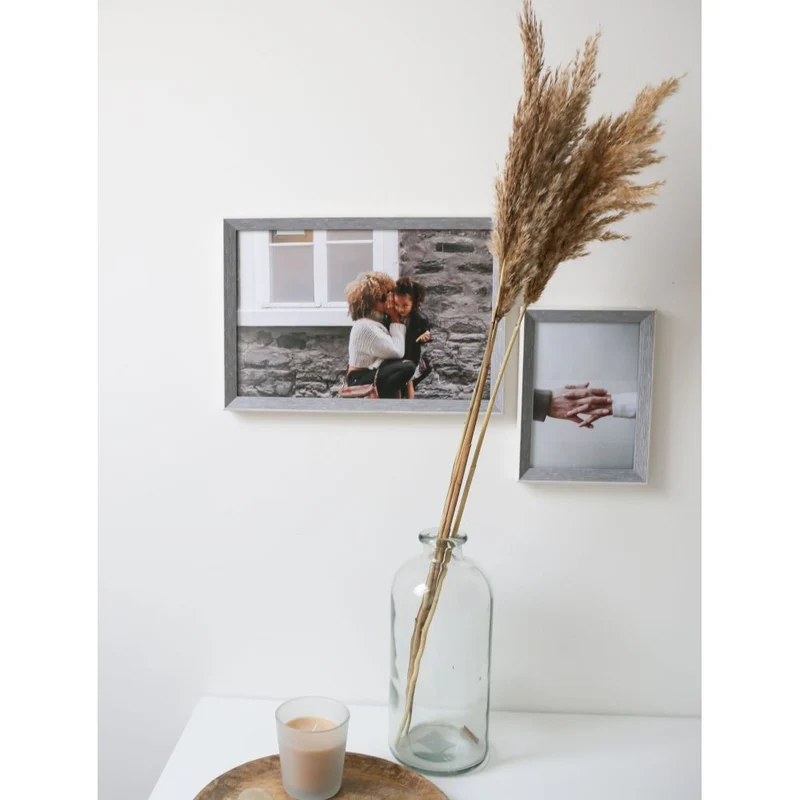Deknudt Cadre photo gris-bleu avec bordure blanche 13x18 S46CH7