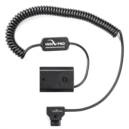 IndiPro Coiled D-Tap To Sony a7 III (NP-FZ100) Type Dummy Batterie (24-36")