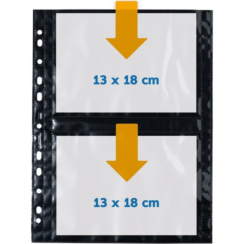 Herma pochettes transparentes noir 13x18 paysage 10 pcs.