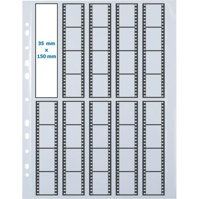 Pochettes négatives transparentes, pour 10 x 4 négatifs, 25 pièces