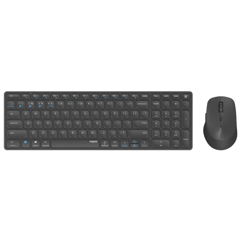 Rapoo 9700M sans Fil Multimode Blade Combo Compact Set, QWERTY US - Gris Foncé