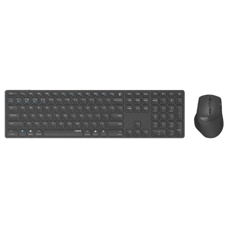 Rapoo 9800M sans Fil Multimode Blade Combo Full Size Set - Gris Foncé